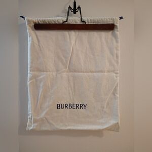 Burberry Cream Drawstring Dust Bag with Navy Logo